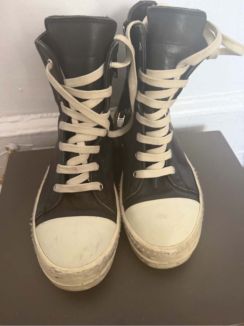 Black High-Top Rick Owen Sneakers